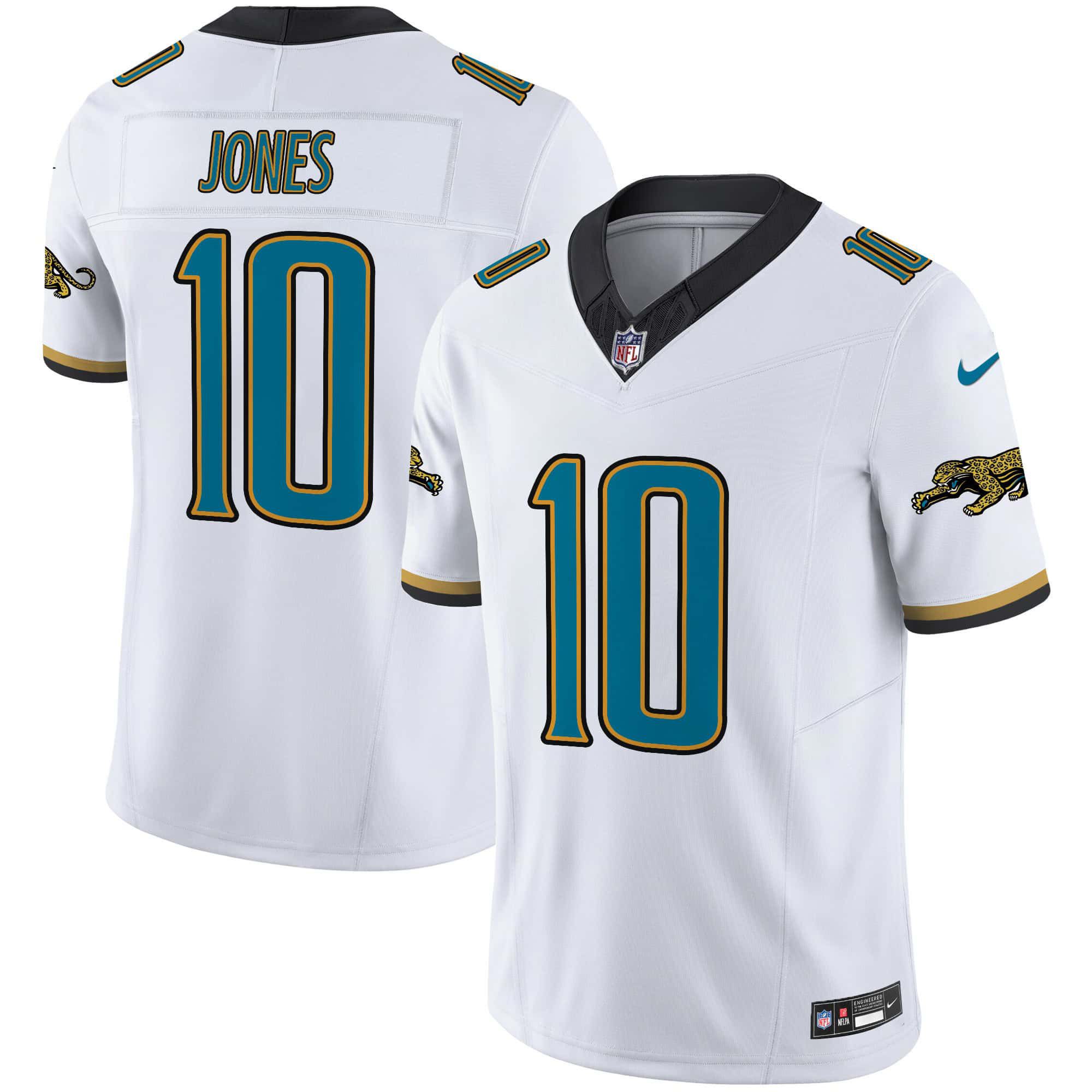 Men Jacksonville Jaguars #10 Jones White 2024 Nike Throwback Vapor Limited NFL Jersey